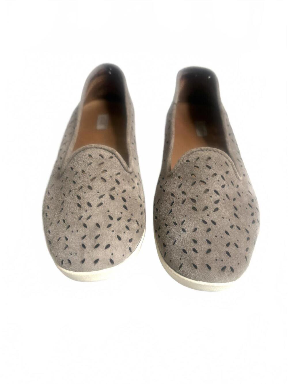 Olukai | Beige Suede Leather Perforated Momi Slip On Flats Loafers Size 9